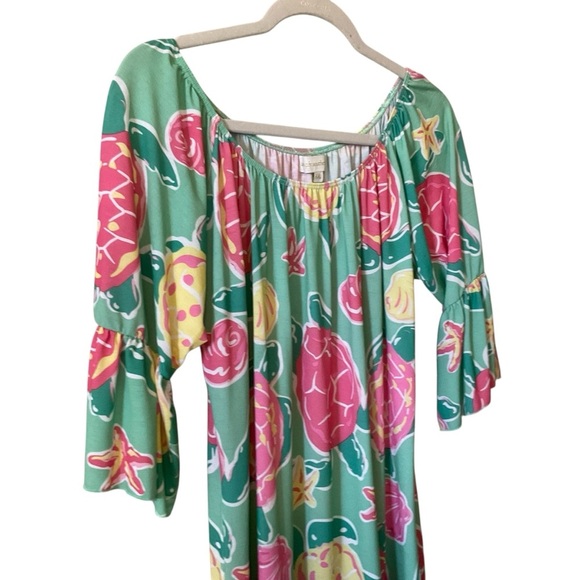 Simply Southern Tropical Tassel Dress On or Off Shoulder Size XXL - Picture 4 of 8